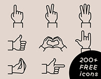 Gestures free icon set (200+ icons)