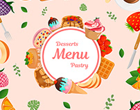 Illustrations of desserts and breakfasts