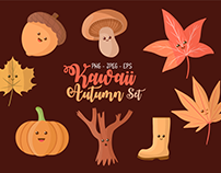 Free Kawaii Autumn ClipArt Set