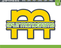 Split Monogram for Laser Cut Files and Cutting Machines