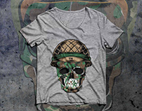 Skull Army T-shirt Design