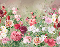 Wallpaper "Rose garden" size 405*270cm, 150 dpi