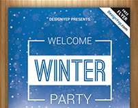 Free Winter Welcome Party Flyer PSD Template