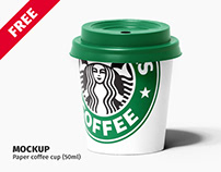 FREE. Paper coffee cup (50ml.) mockup.