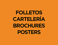 Folletos · Brochures · Cartelería · Posters