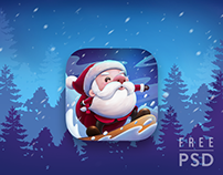 Free PSD Christmas Santa app icon