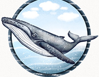 Blue whale (potisk na tričko)
