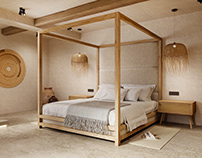 Wabi-Sabi Style Hotel Bedroom