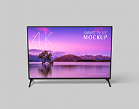 Smart TV 65" Mockup 3D Rendering