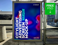 Free Warsaw Outdoor Citylight Ad Screen Mock-Up 11 v1