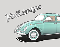 Векторная иллюстрация Volkswagen Beetle