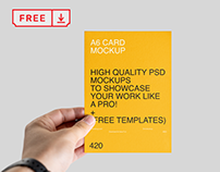 Free A6 Leaflet in Hand Mockup