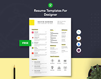 Free Resume Template For Designer With Portfolio