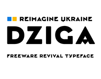 ReImagineUA Dziga. Freeware revival typeface