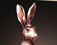Gold rabbit illustration