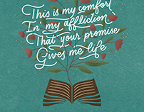 "Your Promise Gives Me Life" Hand-lettered Graphic