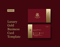 Luxury Gold Red Business Card Template [FREE]