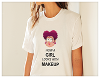 T-Shirt Design | How a Girl Look With Makeup