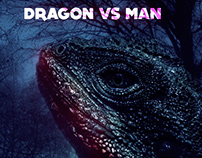 Dragon vs Man: Photo manipulation artwork