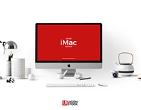 Free Silver iMac Mockup PSD Template