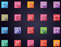 Travel and Tourism Flat Icons - Line Icons