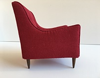 Cranberry Bendt Side Chair 1:6 Scale