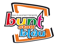Logo DAK-Plakatkampagne „Bunt statt Blau"