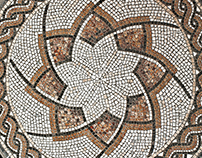Working process of mosaic. Flower.