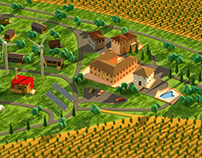 low poly 3d - Open spaces in Italy