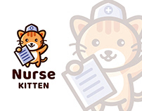Nurse Kitten Logo Template