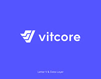 letter v data layer logo design - Branding