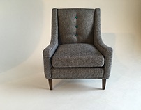 Grey Harris Swoop Arm Chair   1:6 Scale