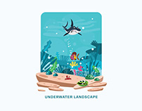 underwater landscape vector illustration