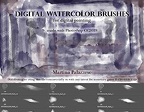 Digital Watercolor Painting Brushes - Photoshop CC2018