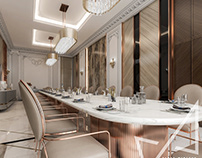 Neo-classic royal dining room interior design