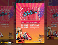 Summer Sale Get Free PSD Flyer Template