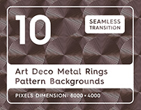 10 Art Deco Metal Rings Pattern Backgrounds
