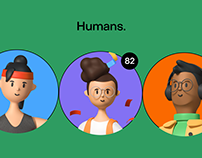 Humans 3d characters for UI/UX projects