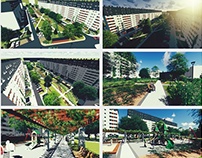 The concept of the terrain between residential blocks