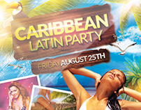 Caribbean Latin Party Flyer + Facebook Cover