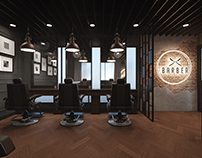 Barbershop Interior "Industrial"