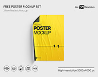 3 Free Poster PSD Mockups Templates