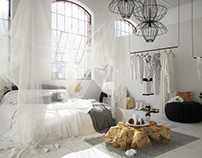 "Snow White" bedroom styling