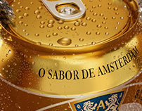 Ilustração lata de cerveja Amstel