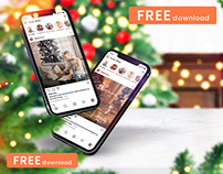 FREE Christmas iPhone 13 Instagram mockup
