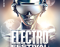 Futuristic Electro Poster (PSD)