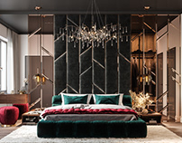 Art Deco master bedroom