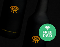 Black Beer Bottle / Free PSD Mockup