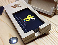    Wooden business card case.