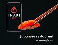 Inari. Restaurant in smartphone